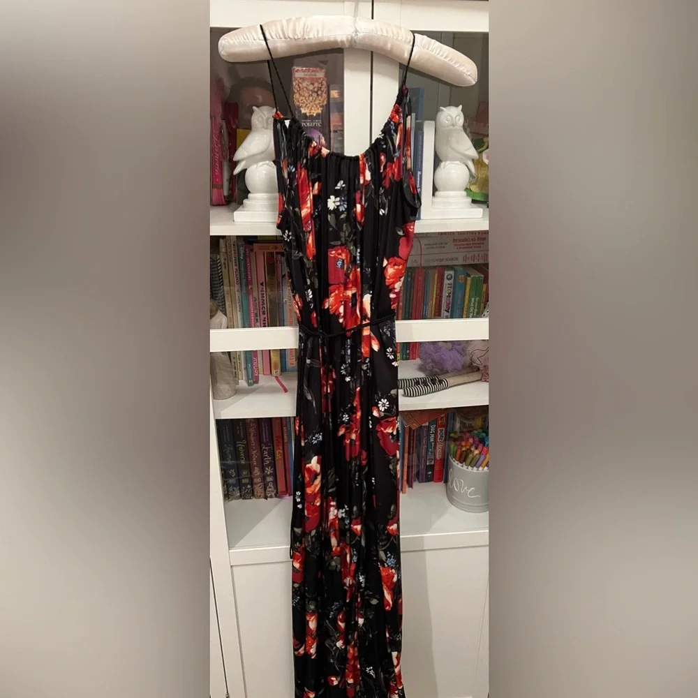 Abercrombie & Fitch Halter Neck Maxi Sleeveless Dress Flower Print Size Small